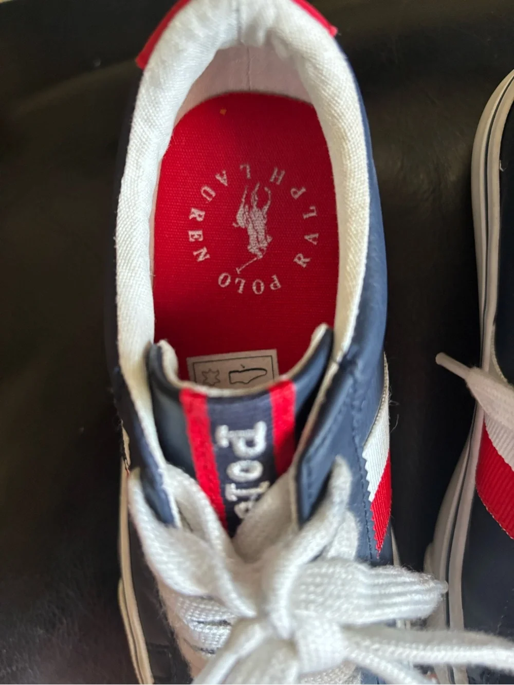 Ralph Lauren Navy, White & Red Kids Sneakers